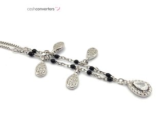gargantilla plata 925mm con piedra con circonita 22cm