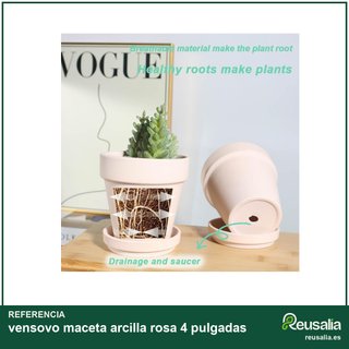 Vensovo maceta arcilla rosa 4 pulgadas