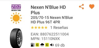 Neumático Nexen N'Blue HD Plus 205/70-15 96T