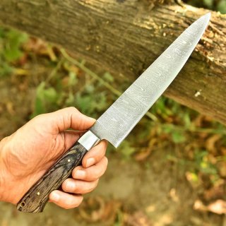 Cuchillo Chef Damasco y Madera + Funda + Caja