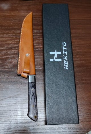 Cuchillo Chef Damasco y Madera + Funda + Caja