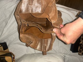 Bolso Zara Piel Dorado Brillo
