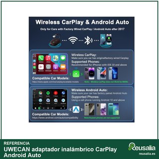 UWECAN adaptador inalámbrico CarPlay Android Auto