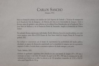 Símbolos de Carlos Sancho. Grabado aguafuerte y aguatinta, firmado y numerado de 2002.