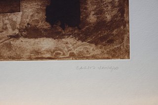 Símbolos de Carlos Sancho. Grabado aguafuerte y aguatinta, firmado y numerado de 2002.