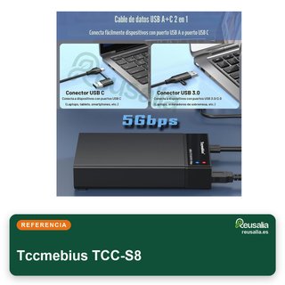Tccmebius TCC-S8 22TB Carcasa Disco Duro USB 3.0