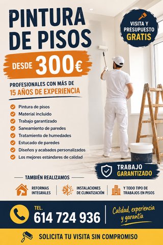 Pintura de pisos profesional desde 300€