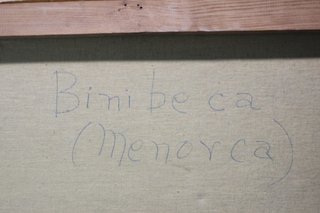 Binibeca, Menorca. Óleo sobre lienzo firmado “Santabarbara” 1977.