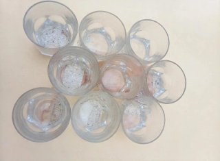 Lote 9 Vasos Whisky Vidrio Grueso Tallado