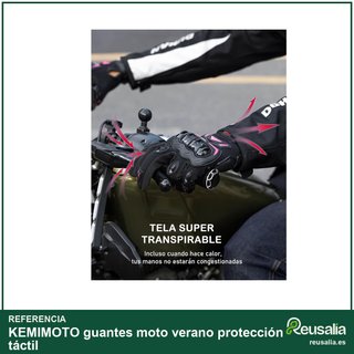 KEMIMOTO guantes moto verano protección táctil