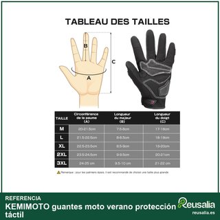 KEMIMOTO guantes moto verano protección táctil