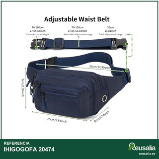 Riñonera unisex deportiva con 6 bolsillos