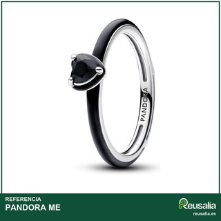 Pandora ME anillo plata corazón negro
