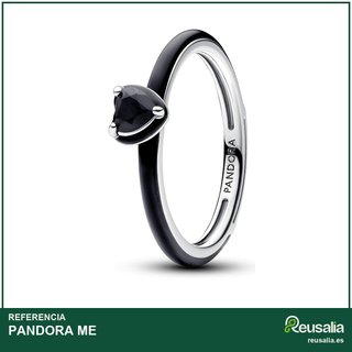 Pandora ME anillo plata corazón negro