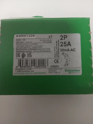 2-Interruptor Diferencial Schneider A9R81225 2P25A