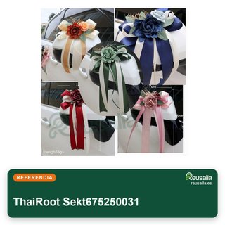 Sekt675250031 4 lazos coche boda flores seda