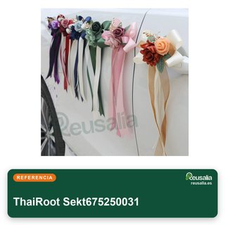 Sekt675250031 4 lazos coche boda flores seda