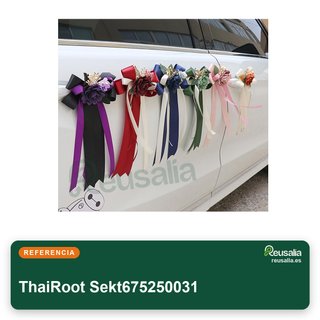 Sekt675250031 4 lazos coche boda flores seda