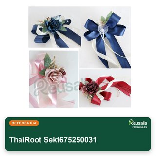 Sekt675250031 4 lazos coche boda flores seda