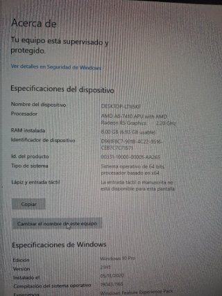 HP All-In-One 8GB RAM 250GB SSD