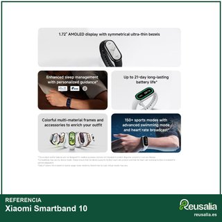 Xiaomi Smartband 10 pantalla 1,72" AMOLED