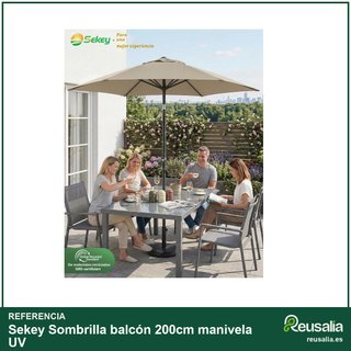 Sekey Sombrilla balcón 200cm manivela UV