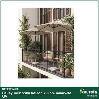Sekey Sombrilla balcón 200cm manivela UV