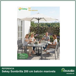 Sekey Sombrilla 200 cm balcón manivela