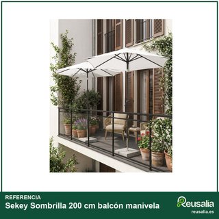 Sekey Sombrilla 200 cm balcón manivela