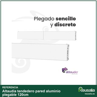 Altaudia tendedero pared aluminio plegable 120cm