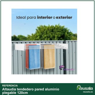 Altaudia tendedero pared aluminio plegable 120cm
