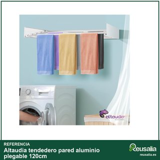Altaudia tendedero pared aluminio plegable 120cm