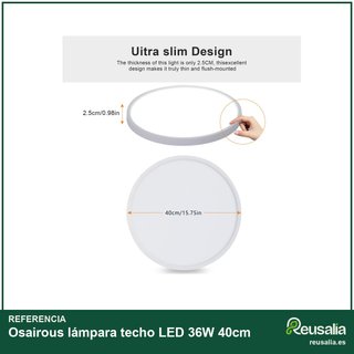 Osairous lámpara techo LED 36W 40cm