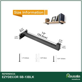 EZYDECOR soporte estante metal industrial 13"