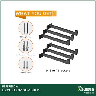 EZYDECOR soporte estante metal industrial 13"