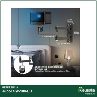 Soporte proyector pared ajustable 360° metal