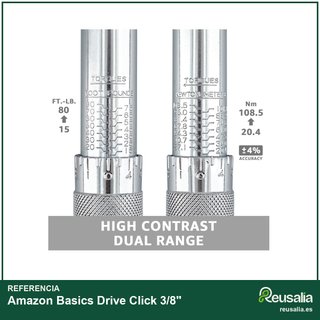Amazon Basics Drive Click 3/8" llave dinamométrica