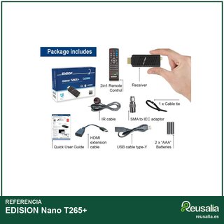 EDISION Nano T265+ receptor HDMI TDT Full HD USB