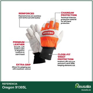 Oregon 91305L guantes motosierra anticorte talla L