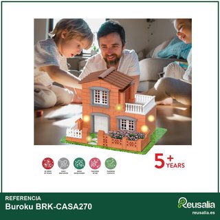 Juego construcción casa ladrillos luces niños