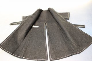 Ropa original Nancy Maxi abrigo negro con estola. 1970.