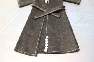 Ropa original Nancy Maxi abrigo negro con estola. 1970.