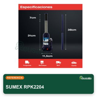 SUMEX gato botella hidráulico 6 toneladas 6000 kg