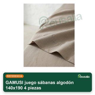 GAMUSI juego sábanas algodón 140x190 4 piezas