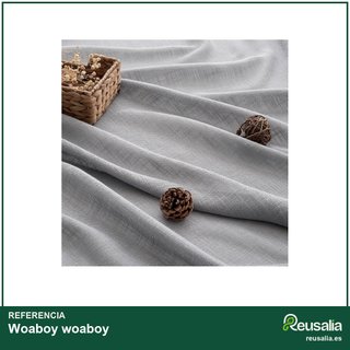 Woaboy cortinas lino ojales 140x175cm gris