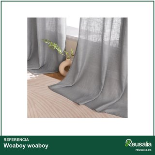 Woaboy cortinas lino ojales 140x175cm gris