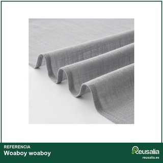 Woaboy cortinas lino ojales 140x175cm gris