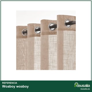 Woaboy cortinas lino ojales 140x175cm gris
