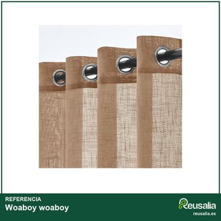 Woaboy cortinas lino ojales 140x175cm gris