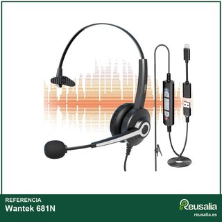 Wantek 681N Auriculares con micrófono y